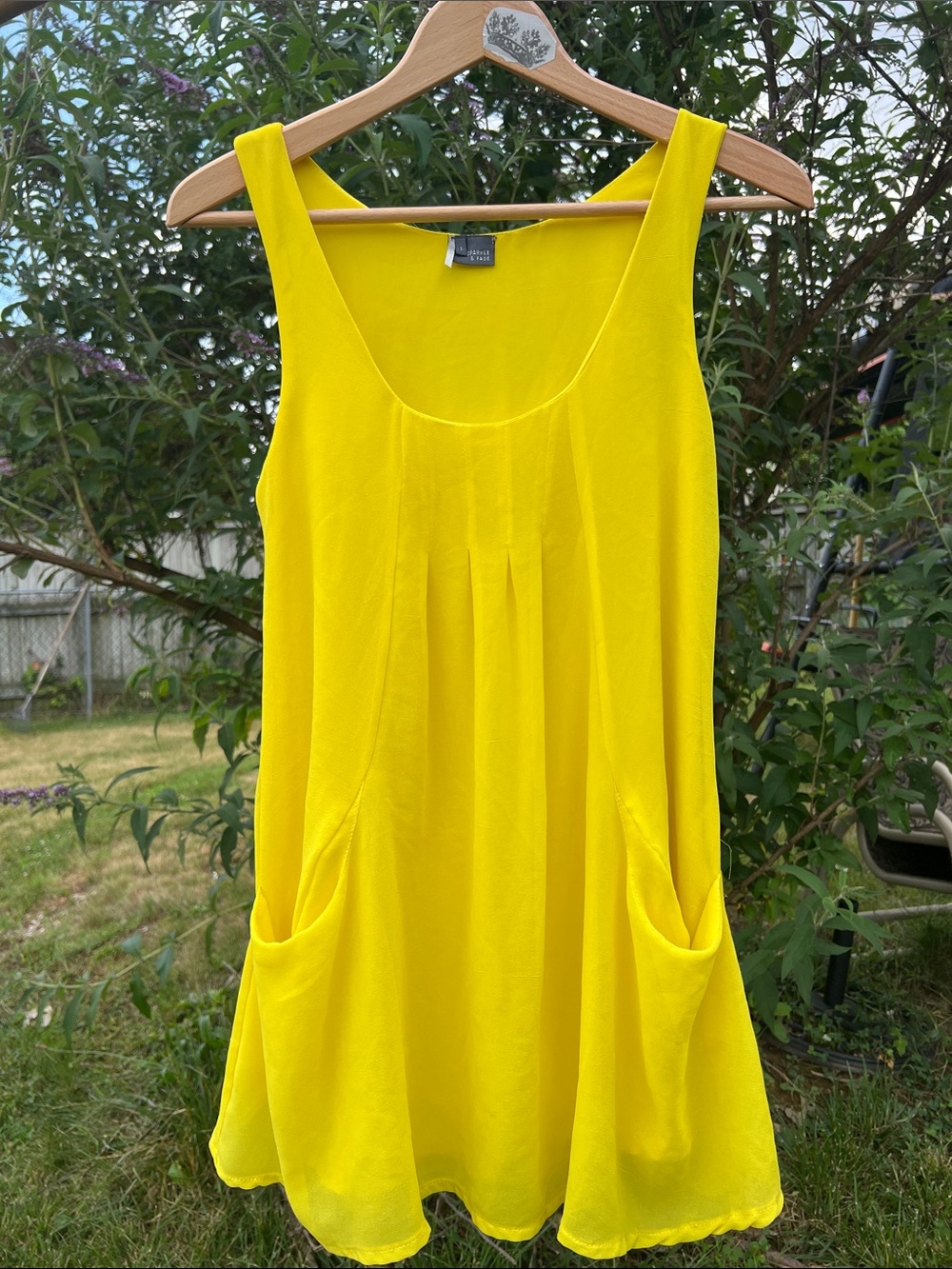 Sparkle & Fade Sunny Yellow Scoop Neck Tank Tunic